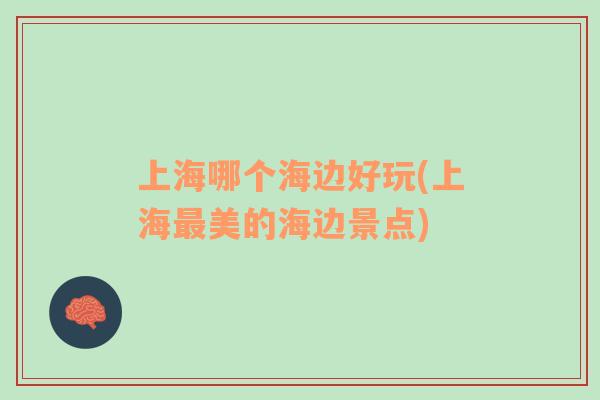 上海哪個海邊好玩(上海最美的海邊景點)
