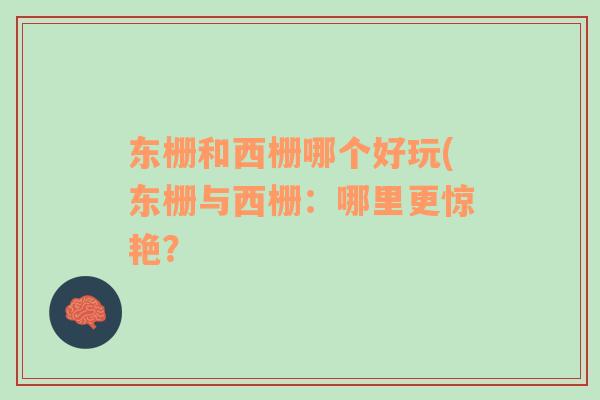 東柵和西柵哪個好玩(東柵與西柵：哪里更驚艷？